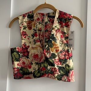 Zara floral crop top XS